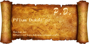 Pflum Dukász névjegykártya